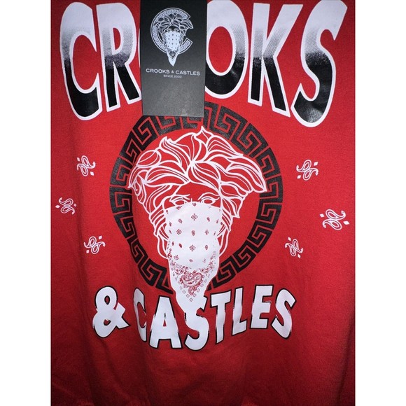 Crooks and Castles size XL Crewneck Sweatshirt Red/Black-White. - Picture 5 of 10